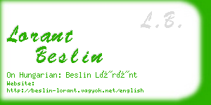 lorant beslin business card